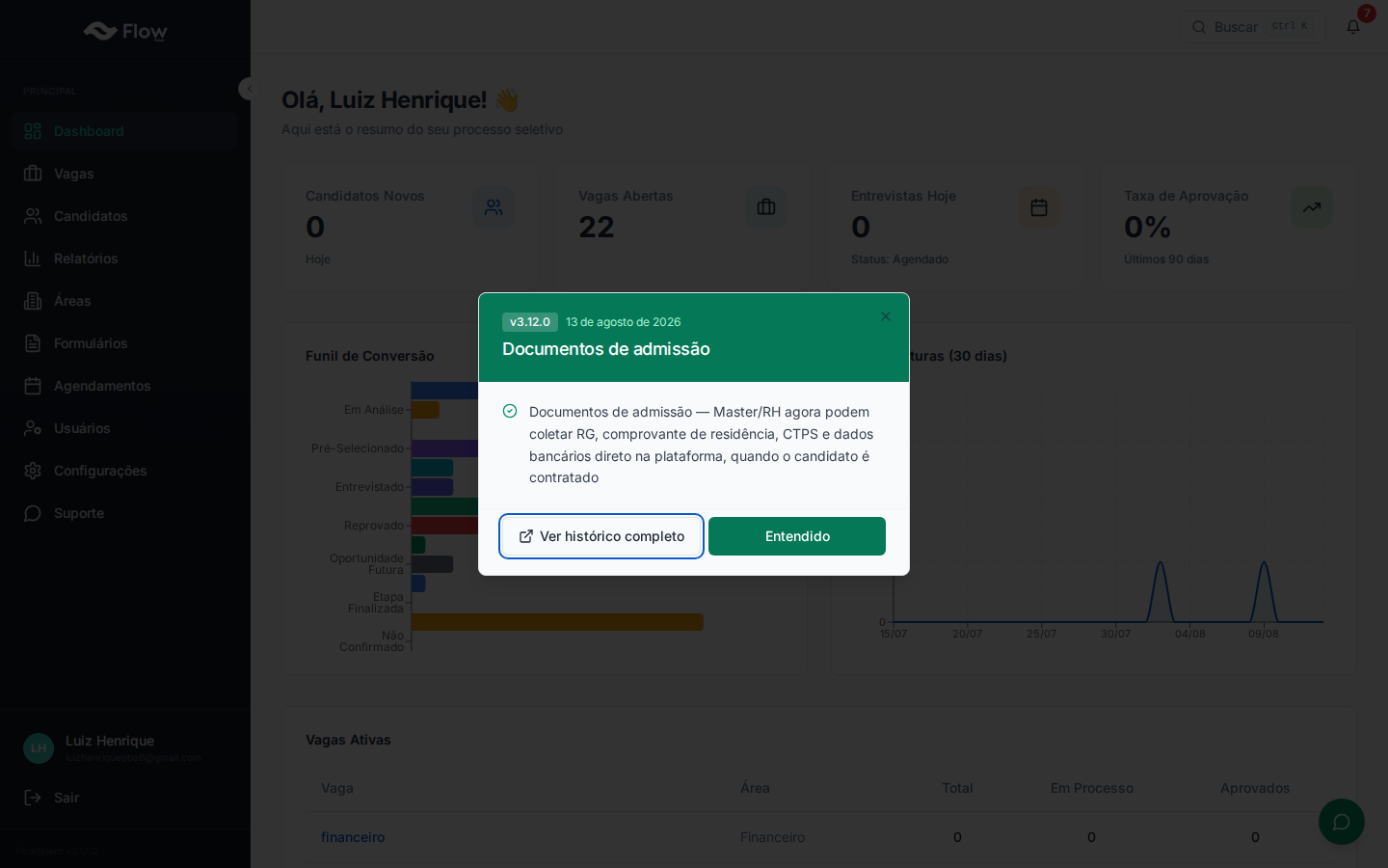 Dashboard FlowTalent